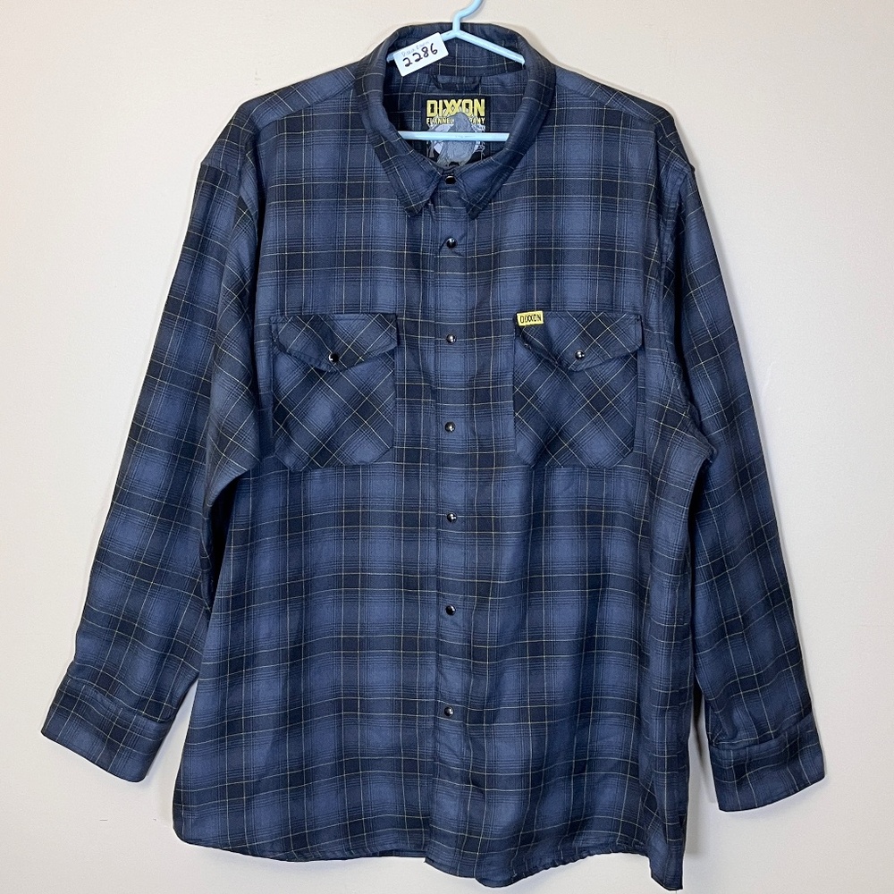Dixxon Flannel The Raven Plaid Snap Button Long Sleeve Shirt - Men's Size 4XL